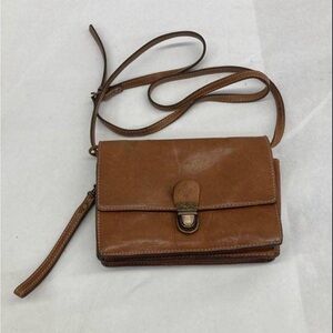 Patricia Nash Lanza leather crossbody organizer bag brown